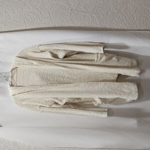 Uniqlo cloud plush cream hooded cardigan